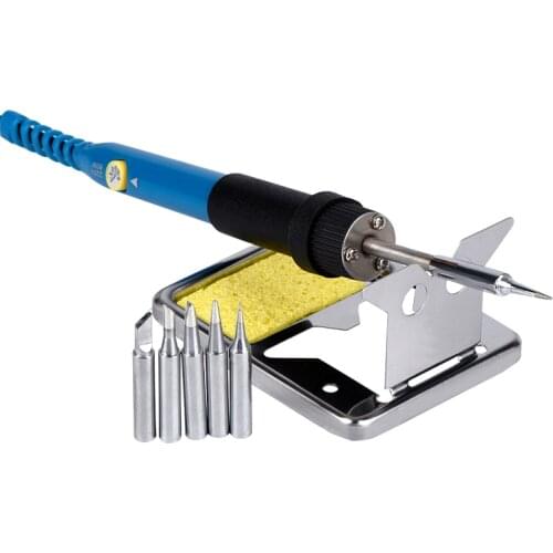 QHTITEC 60W Electric Soldering iron gun Temperature Adjustable Welding Rework station Tin Soldering iron Kit Welding Tools