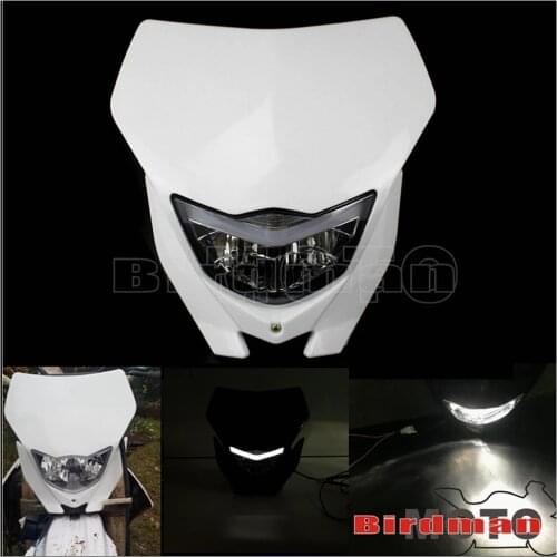 12V Motorcycle Headlight Lamp Hi/Lo LED Headlamp For Yamaha Suzuki Kawasaki Honda YZ WR KLX Dirt Bike Enduro Motocross Headlight