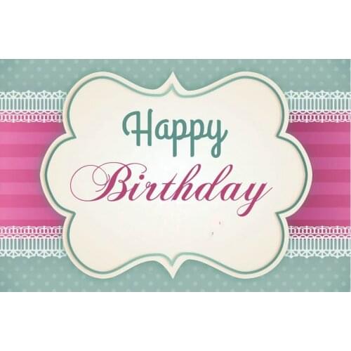 Happy Birthday Backdrop Green and Rose Red Photography Background Holiday Celebration Photo Booth Studio Decor