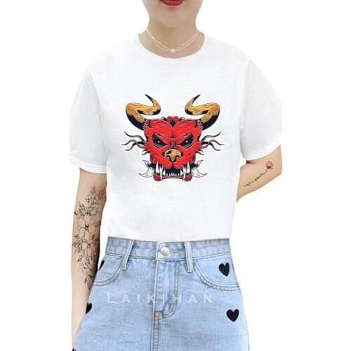 T Shirt Red Dragon Scorpionfish Japanese Printed Women Short Sleeve Harajuku Ulzzang Tumblr T Shirt Style Cute Tops Graphic Tee