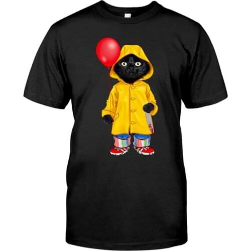 CLOOCL Lovely Cats Cotton T-Shirt Pet Cat Man Woman Unisex T-Shirt Short Sleeve Casual Tops Cool Harajuku Cotton Black Tees