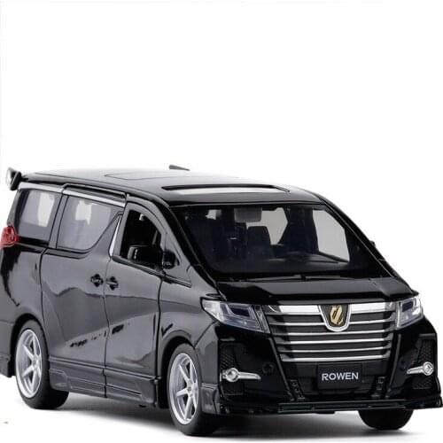 Exquisite 1:32 Toyota Elfa metal alloy model,die-casting sound and light back to the car model,six open doors,free shipping