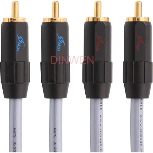 MPS X-22 99.9997% OFC Male to Male Twin RCA Phono Cable Gold Plated For Hifi Audio Home Theater Subwoofer TV AMP CD DVD Soundbox
