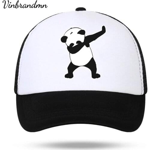 Fashion Men Women Baseball caps Mesh The Dabbing Panda Cap Summer Cartoon panda Mesh Net Trucker Cap Hats Classical Snapback Hat