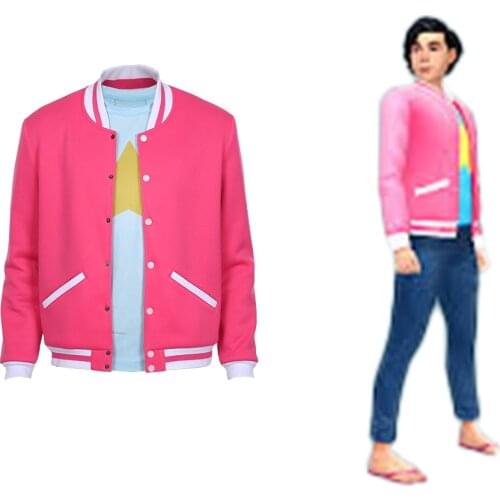 The Movie Steven Universe Cosplay Costume Baseball Uniform Coat T-Shirt Jacket Tee Top T Shirt Halloween Carnival Costume