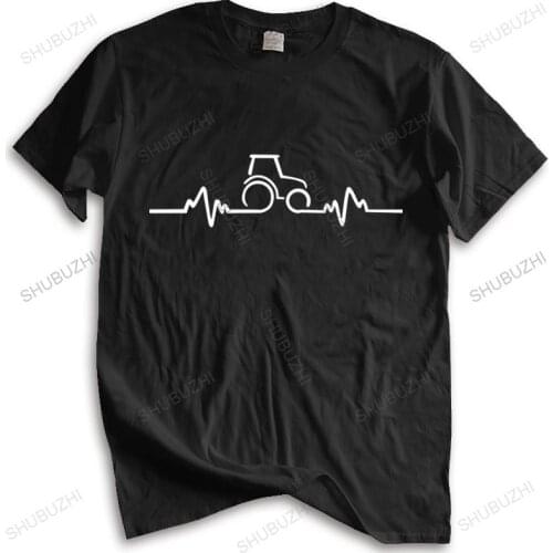 Summer t-shirt shubuzhi brand teeshirt Tractor Heart Beat Pulse Farm Farmer Farming Joke unisex t-shirt loose style tops