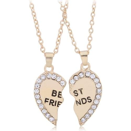 Hot Selling New Fashion Couple Necklaces Gold Sliver Changing Necklace BEST FRIEND Chain Necklace