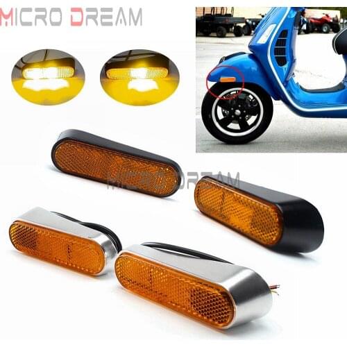 2X Motorcycle Mini LED Turn Signals Amber Light Turn Indicators Side Blinkers For Piaggio Vespa GTS 300 Sprint 150 Primavera 150
