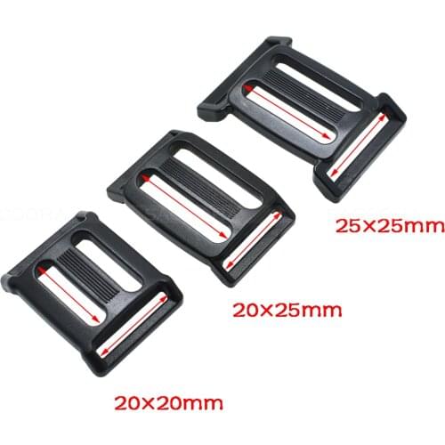 10pcs 20MM 25MM Plastic Multi-function Tri-Glide Slider Adjust Arched Buckle for Ourdoor Backpack Bags Webbing
