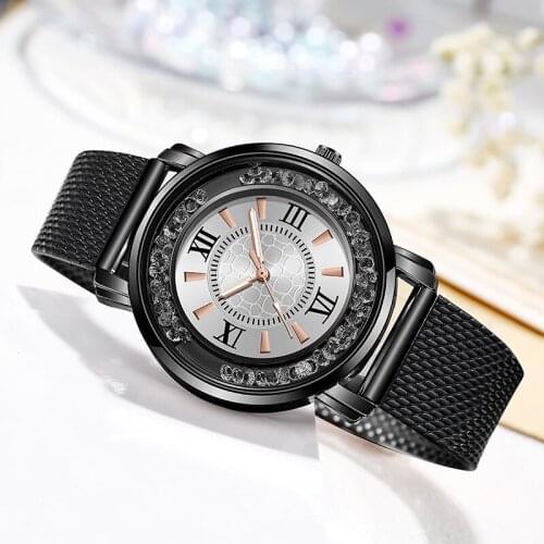Fashion Quicksand Roll Bead Quartz Watches for Women Casual Elegant Girl Dial Wristwatch Female Clock