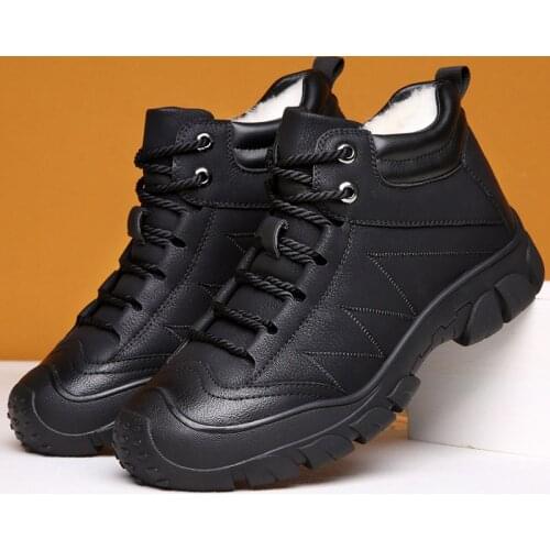 Motorcycle Boots Man Ankle Snow Boots Men Military Shoes Quality Wool Warm Winter Boots for Men Tactical Desert Combat Footwear