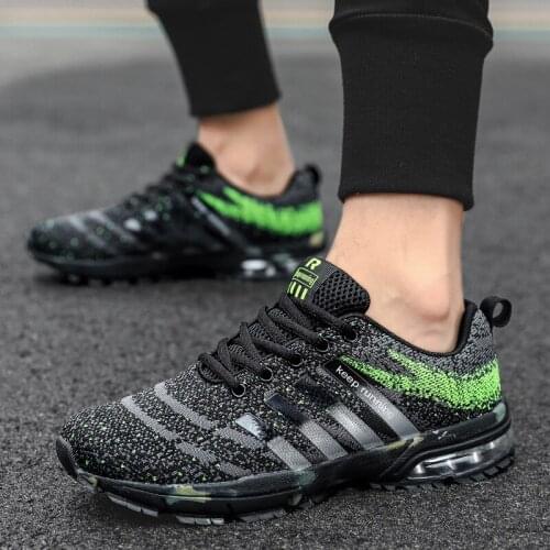 Autumn Comfort Knitted Black Mens Trainers Shoes Non Slip Air Sneakers Men Big Size 39-47 Mesh Sneakers Men zapatillas de hombre