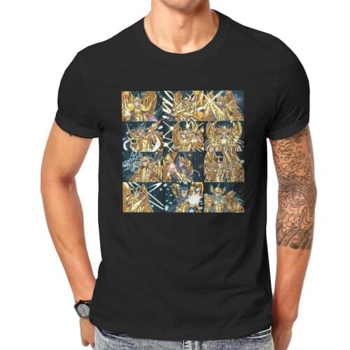 Men Saint Seiya Poster Print Anime Ikki Funny Classic O collar Tees