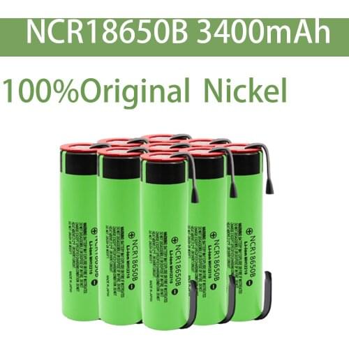 2020 New Original 18650 Battery NCR18650B 3.7V 3400mah 18650 Lithium Rechargeable Battery Welding Nickel Sheet batteries