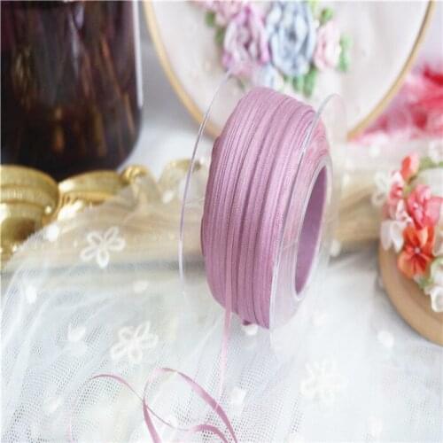 New color 2mm Solid colors of 100% pure silk embroidery ribbon thin taffeta high quality silk ribbon Anya Ribbon Handcraft
