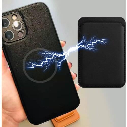 Official Original Support Wireless Charging Phone Case For IPhone 12 Mini 11 Pro Max Magsafe Magnetic Leather Color Card Holder