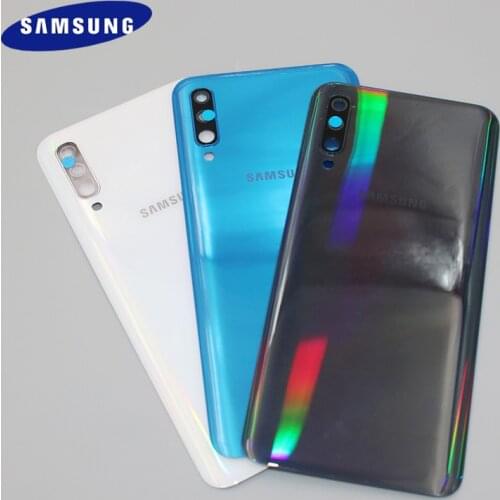 Official Samsung A50 Battery Back Cover Door Rear Housing Case For Samsung Galaxy A50 A505F Replacement Parts With Camera Lens