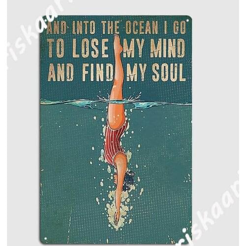 Ocean Is Your Soul Metal Sign Wall Cave Kitchen create Wall Decor Tin sign Posters