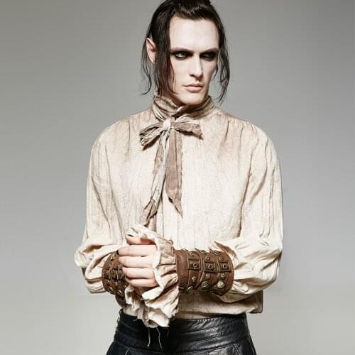 PUNKRAVE Mens Steampunk Armor Sets Punk Vintage Rivet Decoration Party Halloween Wrist Accessories