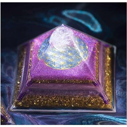 Natural Crystal Orgonite Energy Generator Gravel Healing Dance of Venus Pyramid Improve Wealth and Interpersonal Relationship