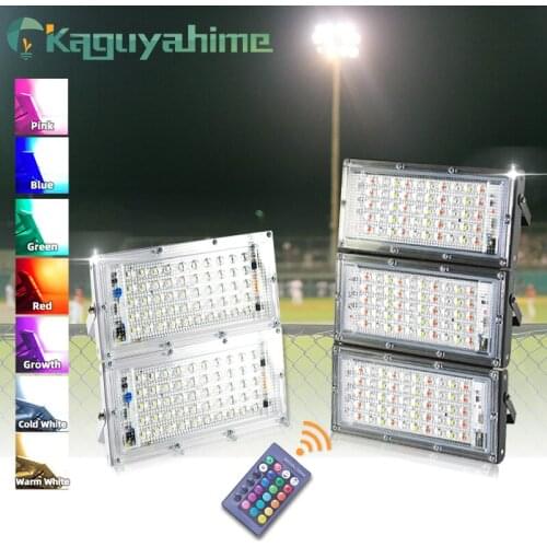 Kaguyahime LED Floodlight 50W 100W 200W IP65 Waterproof LED Flood Light 220V Remote Control Reflector Lighting Street Spotlight
