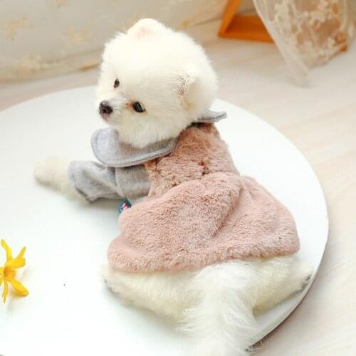 Pink Hairy Rabbit Body Skirt For Puppies Animal Winter Pet Dog Costumes Halloween Cute Dresses Pomeranian Poodle Schnauzer Goods