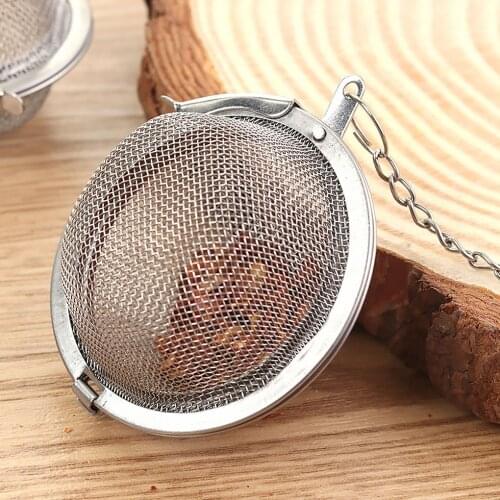Stainless Steel Mesh Tea Ball with Chain Tea Infuser Strainers Interval Diffuser for Drain Rinse Coffee Rice