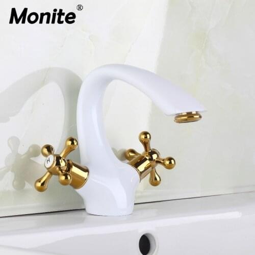 Modern Luxury Bathroom Basin Faucet Lavabo torneira Painting Tap Mixer Body Faucet 97189 Golden Polished Handles