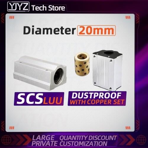 Hot sale SCS20LUU standard aluminum seat oil-free bushing linear bearing slider and graphite copper sleeve plus dustproof