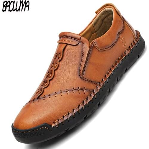 Genuine Leather Mens Shoes Sneakers Loafers Casual Shoes Roman Platform Soft Luxury Moccasins Outdoor Walking Men Driving Shoes