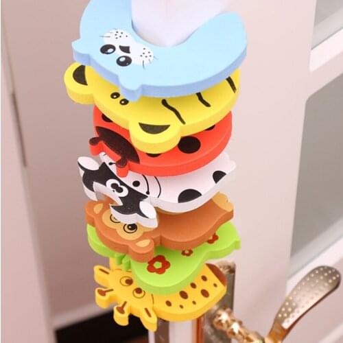 5Pcs/Lot Baby Safety Gate Protection for Kids Cute Cartoon Security Doors Stopper Infant Lock Infant Care Child Finger Protector