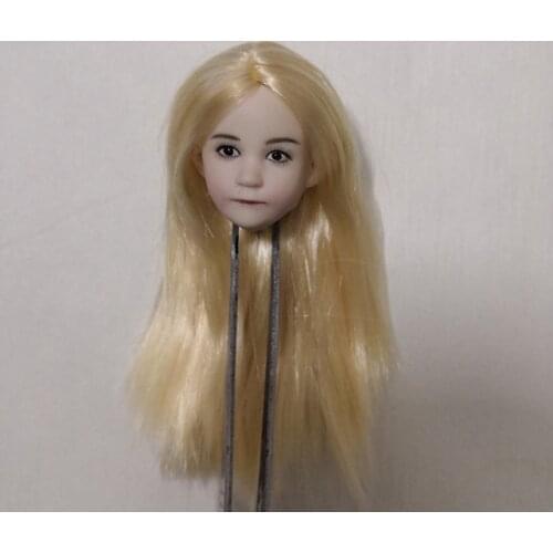 1/6 Female Head Sculpt Accessory Lovely Child Girl Head Sculpt Carved Model for 1:6 Children Action Figure Body