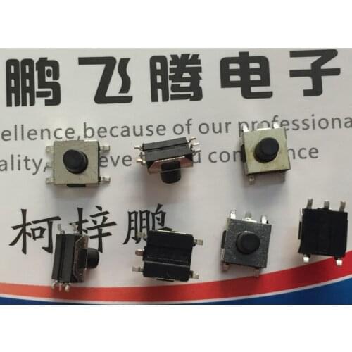 10PCS/lot Made in China SMD 5-foot touch switch 6*6*4.8 display button micro-movement, high temperature resistance black