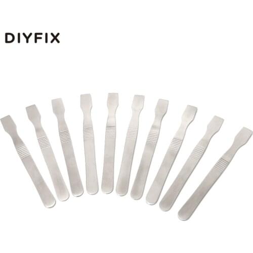 DIYFIX 10Pcs Stainless Steel Metal Scraper Knife for Mobile Phone Repair Open Tool