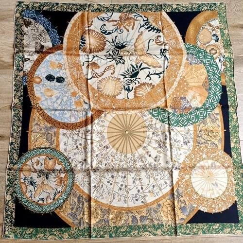 16m/m Twill Silk Scarf Women Square Large Shawl Wraps 105*105cm Hand Rolled Edges