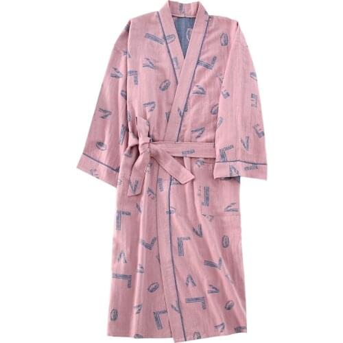 2021 Jacquard Letter Nightgown Womens Spring Autumn Thin Palace Style Japanese Cardigan Sweating Robe Bachelorette Party Gifts