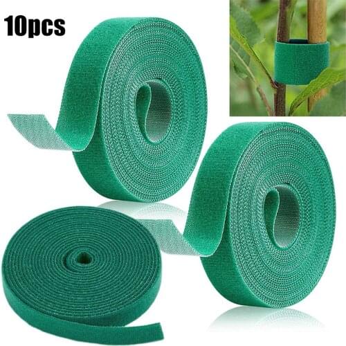 3pcs 5M Green Garden Twine Tie Tape Plant Ties Hook & Loop Garden Supports Bamboo Cane Wrap Support Headphones Line USB Cable
