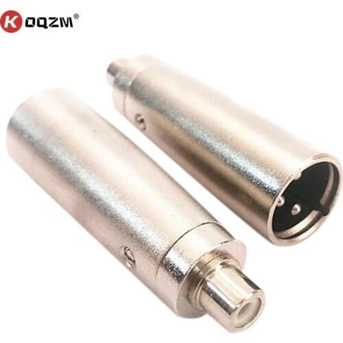 3 Pins XLR Plug Male to RCA Female Audio Jack Adapter Connector Applied on Microphone Amplifier