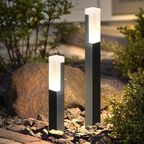 Acrylic Outdoor Garden Landscape Lights LED Post Lawn Lamp Modern Aluminum Pillar Light Villa Yard Walkway Lawn Bollard Lamp