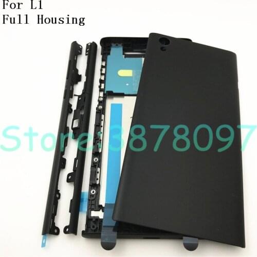 Original Full Housing Middle Front Frame Bezel Housing For Sony Xperia L1 G3311 G3312 G3313+ Side Rail Stripe with Side Buttons