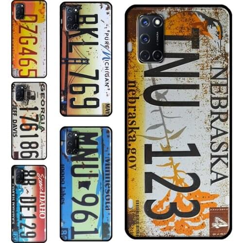 Retro Funny License Plate Case For OPPO Find X3 Pro F5 A1K A3S A5S A15 A52 A72 A83 A91 A93 A5 A9 A31 A53 2020 Cover