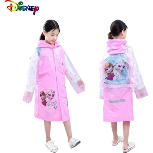 2021Disney Mickey Cartoon Rain Coat Kids Frozen Kids Raincoat Children Girls Boy Poncho Bag Position Kindergarten Waterproof New