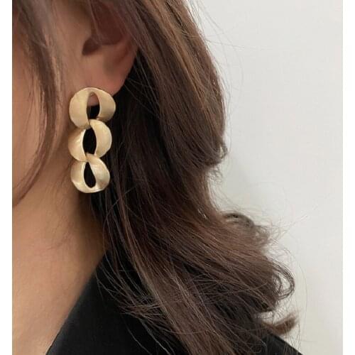 Exknl Fashion Big Long dangle Vintage Earrings Women Bohemian Gold Color Metal Party Drop Earrings Jewelry Earrings 2020