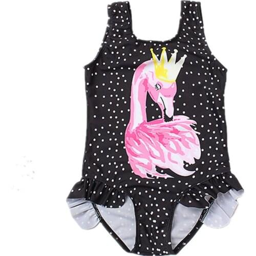 Flamingo Swan Swimsuit for Girls 12M-8Y Toddler Girl One Piece Swimsuit Cute Kids Swimming Suit Cartoon Children Bathing Suit