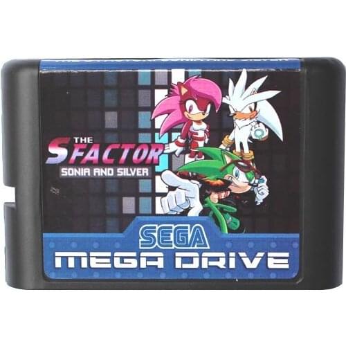 The S Factor Sonic And Silver 16 bit MD Game Card For Sega Mega Drive For Genesis