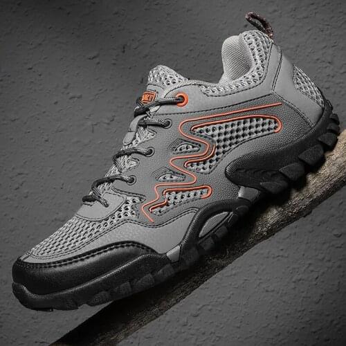 Big Size Outdoor Mens Hiking Shoes Mesh Breathable Sneakers Men Outdoor Trekking Shoes Man Tourism Camping Sports Hunting Shoes