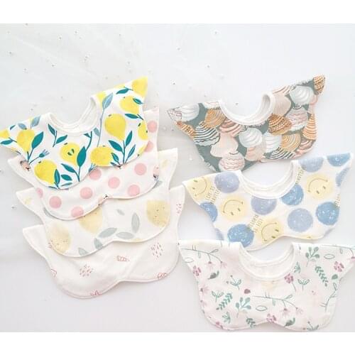 Babies Accessories Newborn Summer Thin Section Bibs Cotton Baby Bibs Burp Cloths 360° Protection Bib Cute Cartoon Print
