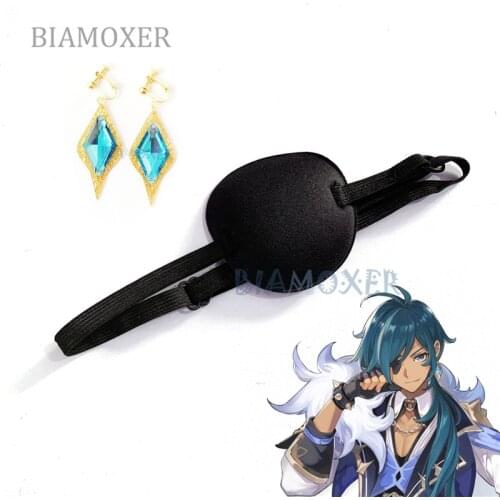 Kaeya Cosplay Eye Patch Genshin Impact Adjustable Eye Patch Adult Kid Medical Patch Sleep Aid Pirate Cosplay Costume