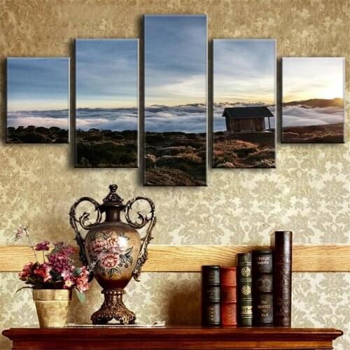Clouds Of Mount Kilimanjaro Wall Art Canvas Painting 5 Pieces Prints Pictures Panels Posters Modern Living Home Room Decor