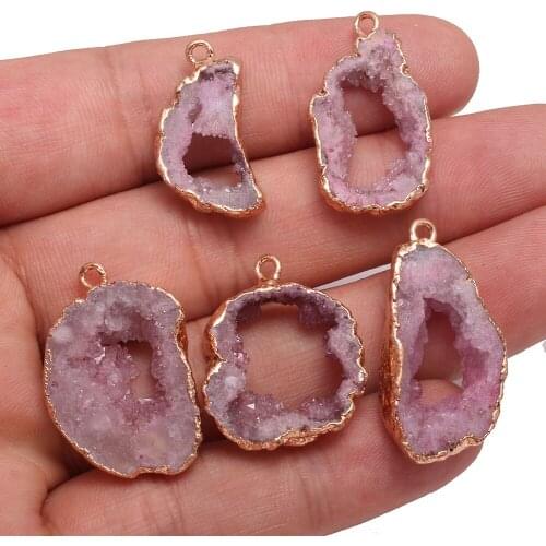 Natural Stone irregular Shape Semi-precious Pendant Charms for Women Jewelry Making DIY Necklace Bracelet